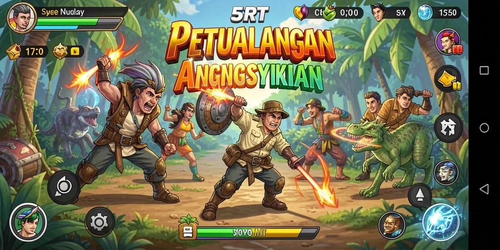 Tampilan permainan 5RT dengan aksinya yang seru dan menantang.