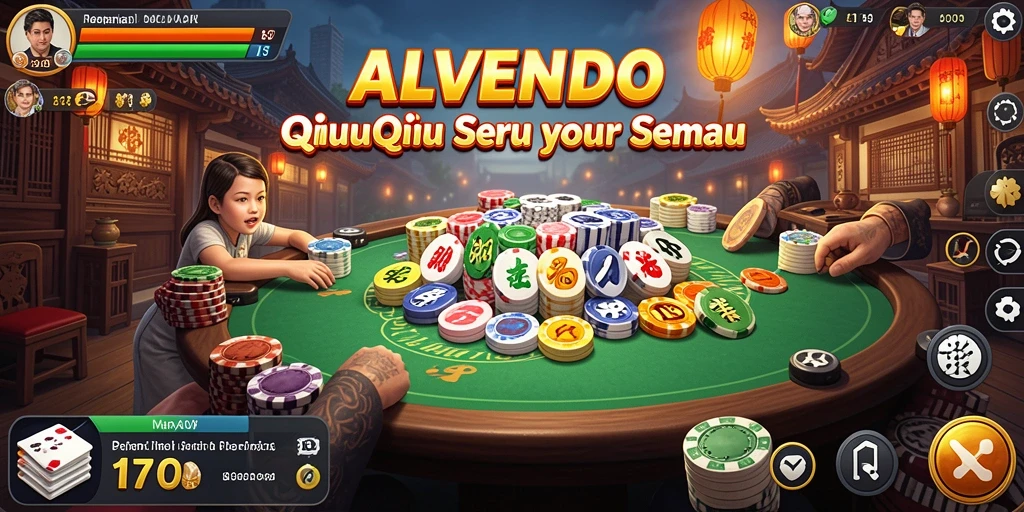Tampilan permainan QiuQiu ALVENDO yang menegangkan dan berwarna.
