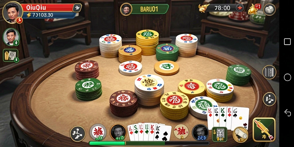 Gameplay menarik dalam permainan QiuQiu BARU01.