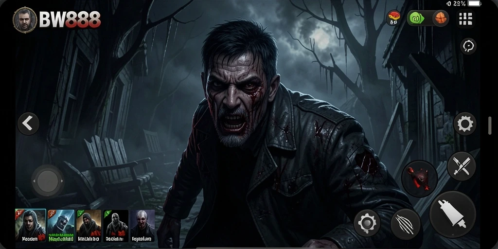 Tampilan gameplay BW888 yang seram dan mendebarkan.
