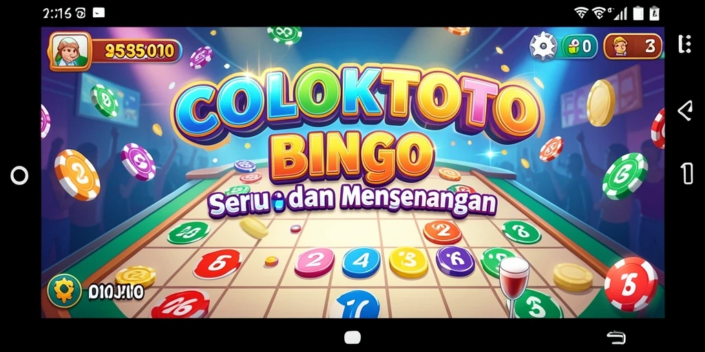 Screenshot utama COLOKTOTO menampilkan gameplay seru Bingo dengan antarmuka yang menarik.
