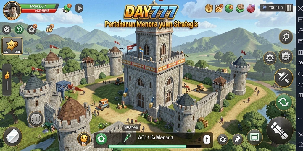 Screenshot DAY777 menampilkan aksi mendebarkan dalam gameplay Tower Defense.