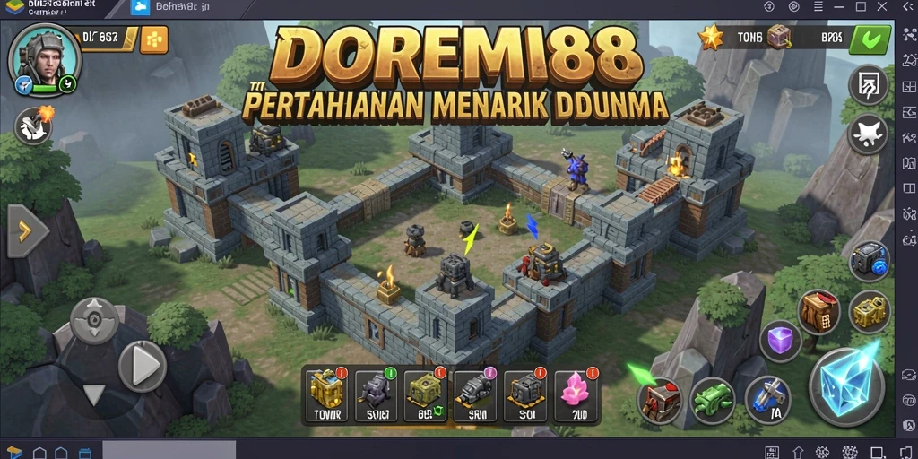 Screenshot DOREMI88 menunjukkan aksi menegangkan dalam permainan Tower Defense.