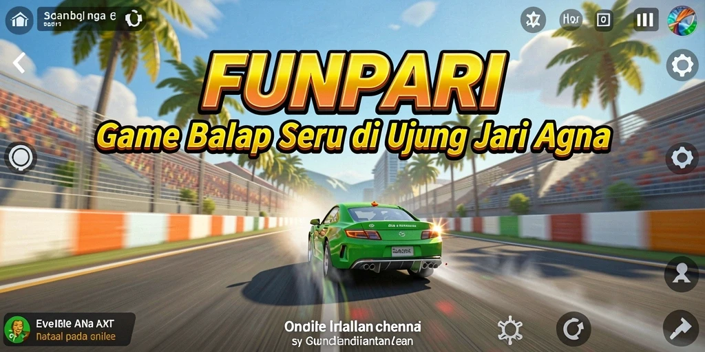 Screenshot gameplay <strong>FUNPARI</strong> yang menampilkan aksi balap yang mendebarkan.