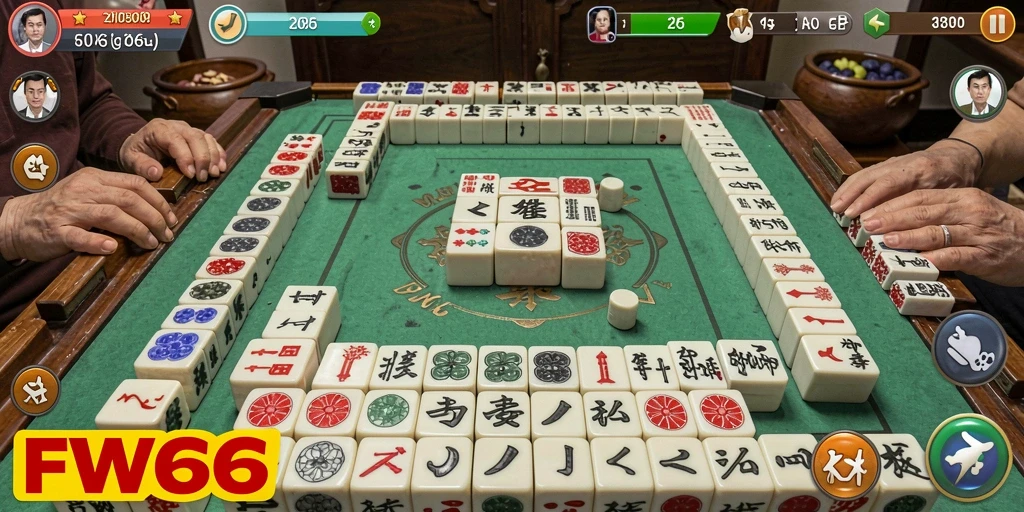 Screenshot gameplay FW66 yang menampilkan tantangan Mahjong.