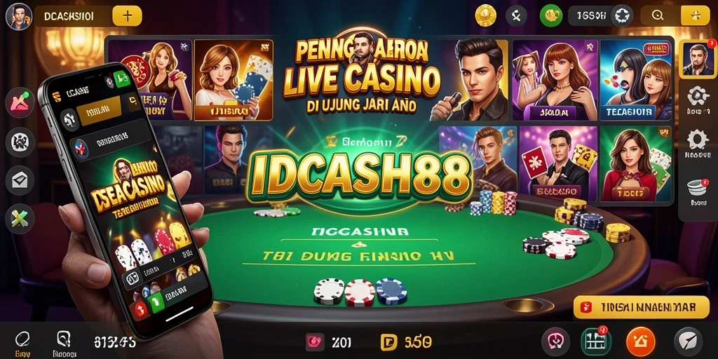 Tampilan gameplay Live Casino IDCASH88 yang seru dan interaktif.