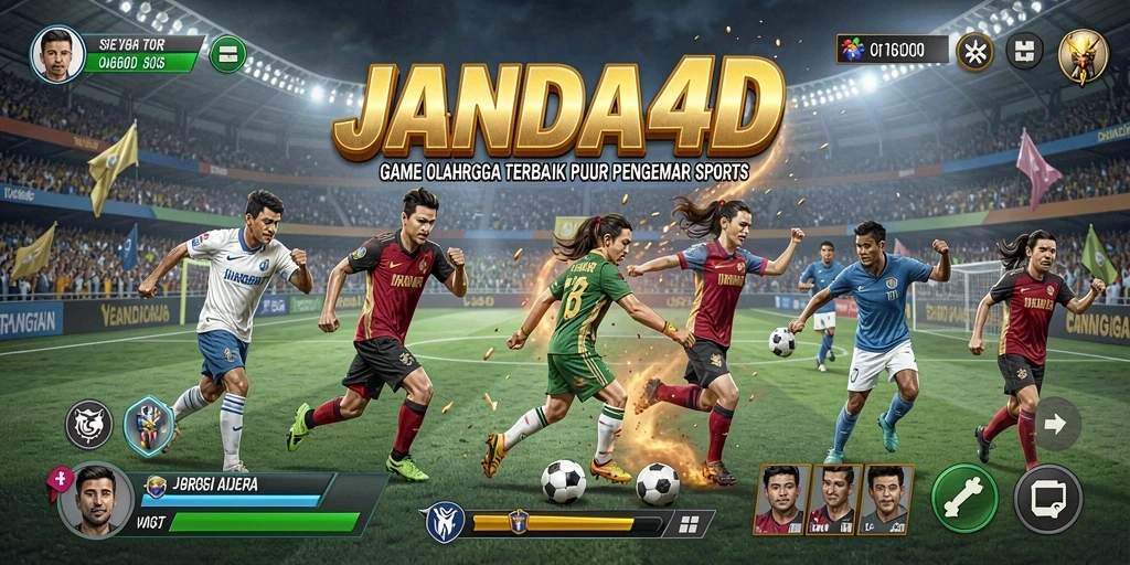 Tangkapan layar gameplay seru dari JANDA4D yang menampilkan aksi pertandingan olahraga.