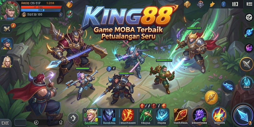 Tampilan screenshot aksi seru gameplay MOBA KING88.
