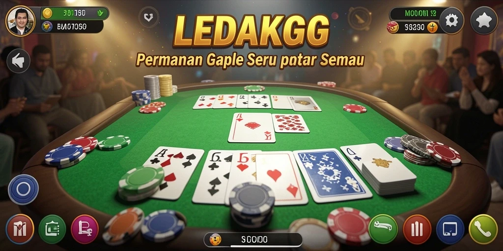Screenshot gameplay Gaple di LEDAKGG yang seru dan interaktif.