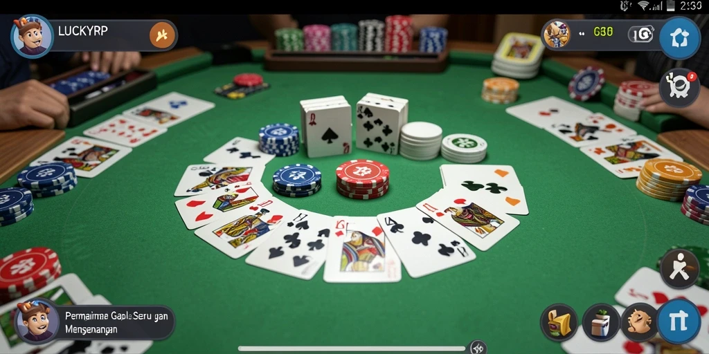 Tampilan gameplay LUCKYRP yang menarik dalam permainan Gaple.