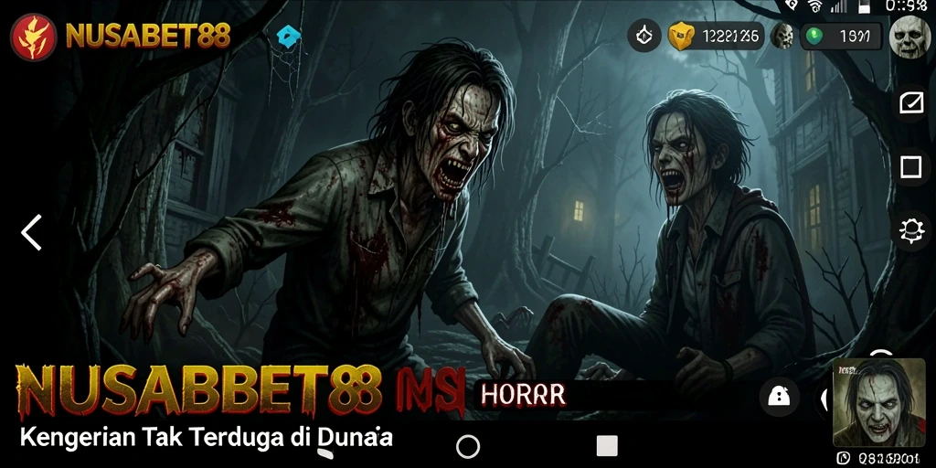 Screenshot permainan NUSABET88 menampilkan suasana horror yang mencekam.