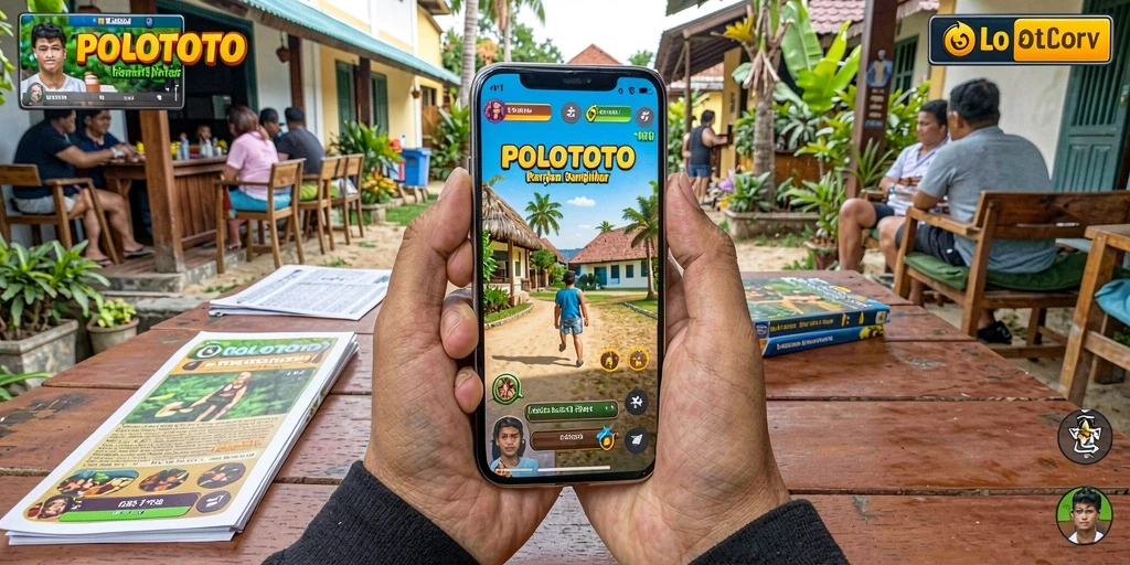 Screenshot gameplay POLOTOTO yang menggambarkan aksi seru dan menghibur.