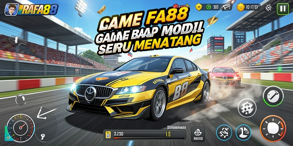 Tampilan gameplay RAFA88 dengan aksi balap yang mendebarkan.