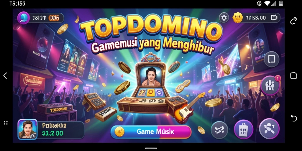 Tampilan gameplay TOPDOMINO yang menarik dan penuh warna.