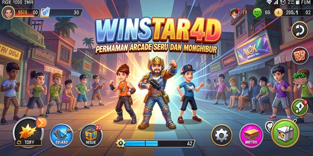 Tangkapan layar gameplay WINSTAR4D yang menunjukkan aksi seru dan tantangan arcade.